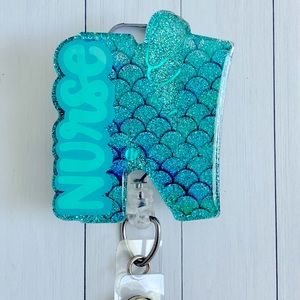 Mermaid Nurse Badge Reel with Swivel Alligator Clip